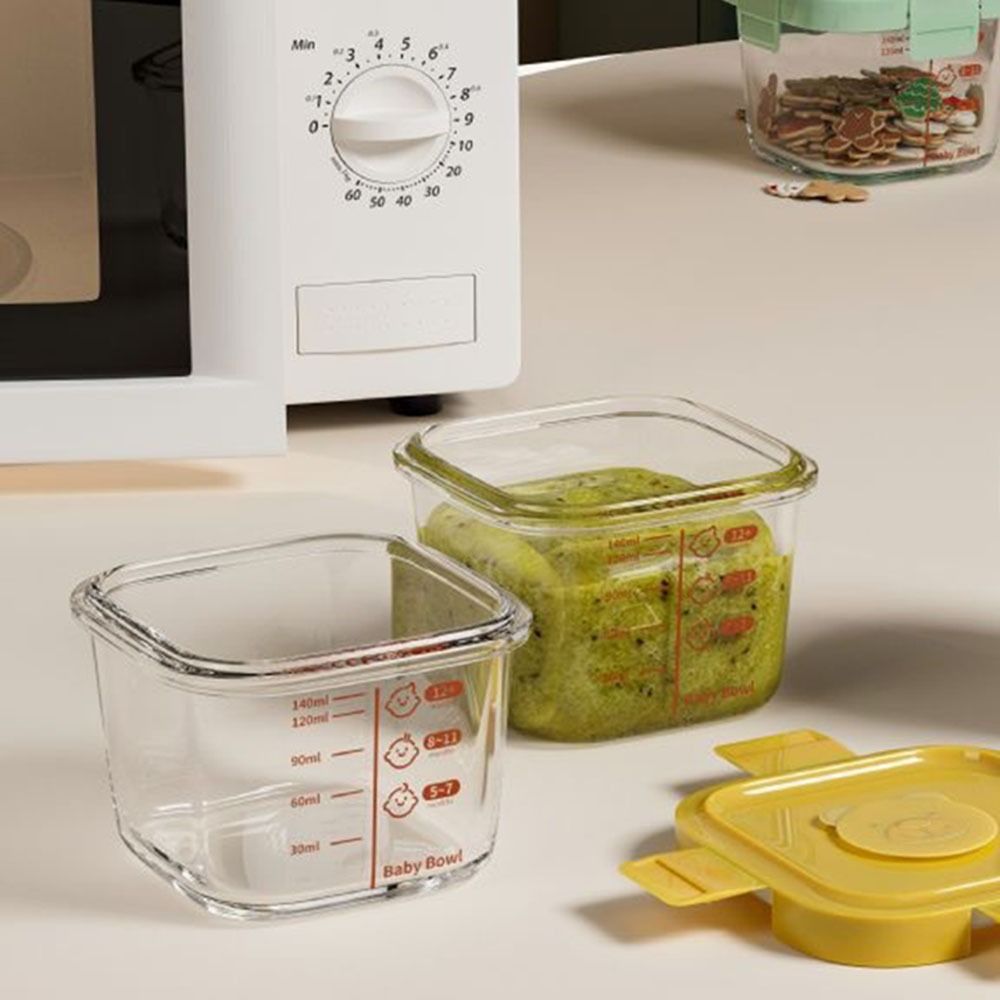 Baby Food Glass Jar - Neue 170ml Lebensmittel-Aufbewahrungsbox, Gefrier- und Mikrowellengeeignet,