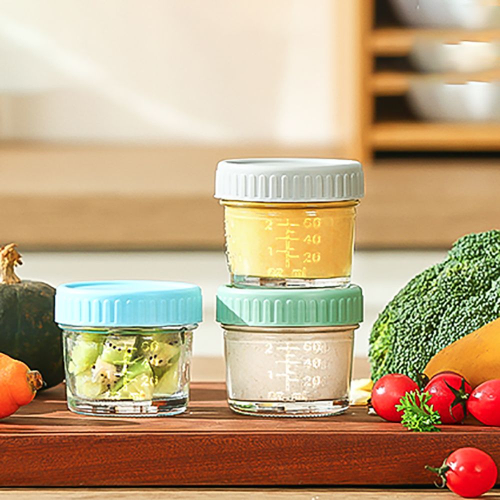 Baby Food Glass Jar - 6 Stück Einmachglas aus Glas, Babynahrungsglas,