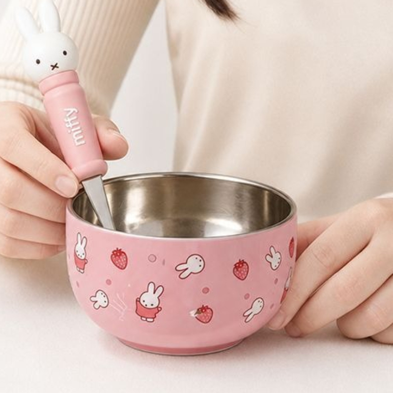 Baby Food In Japan - Cartoon Kawaii Miffy Edelstahl-Schüssel für Babynahrungsergänzung,