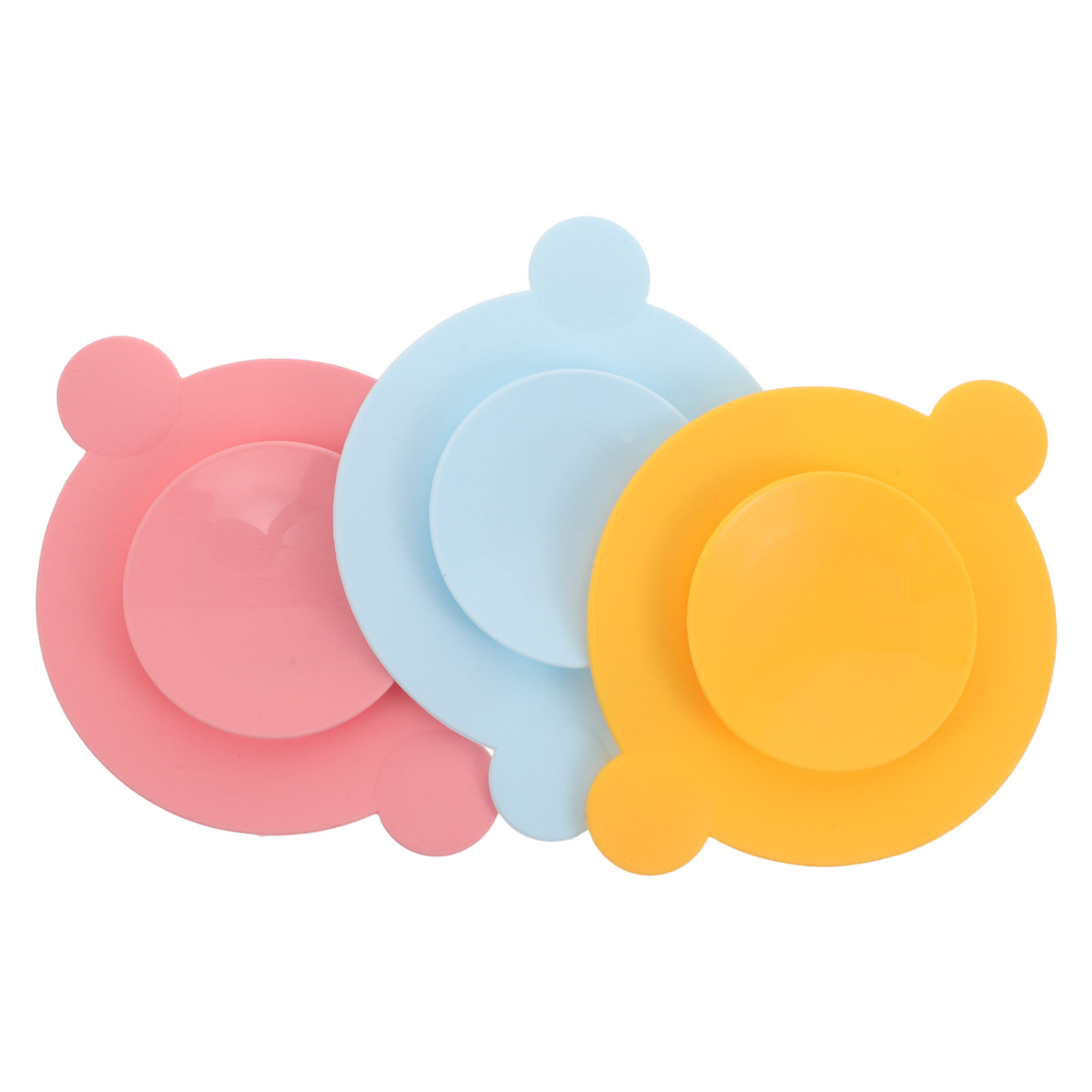 Plate Suction Toddler - 3-teilige Silikon-Saugplatten, doppelseitig, rutschfest, Schalenhalter, stabiler