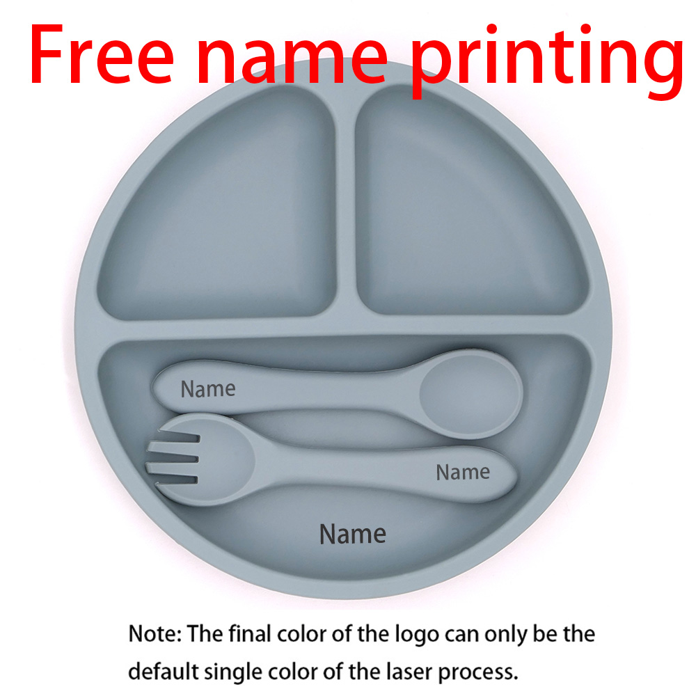 Baby Food Utensil - Kostenloser Name Druck Silikon Kinder Geschirr