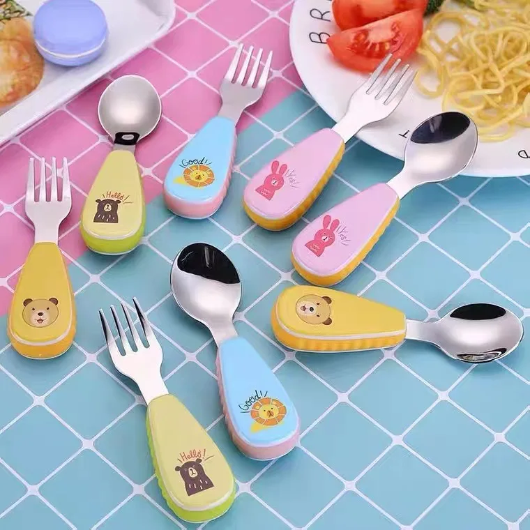 Baby Food In Japan - 1Set Kreative Edelstahl Cartoon kinder Löffel