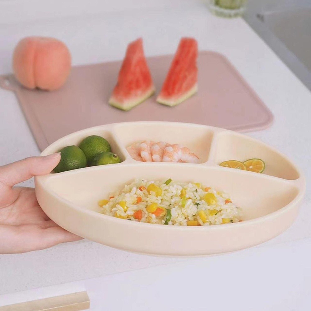 Plate Suction Toddler - Rutschfester, geteilter Silikonteller, BPA-frei, Geschirr, Essplatte