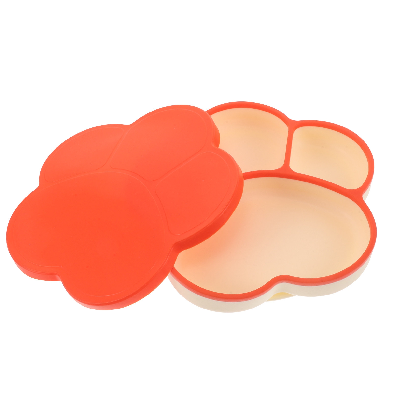 Plate Suction Toddler - Baby-Saugnapfteller mit Unterteilungen, Silikon-Pfotenform, Rutschfester Kleinkind-Essenstell