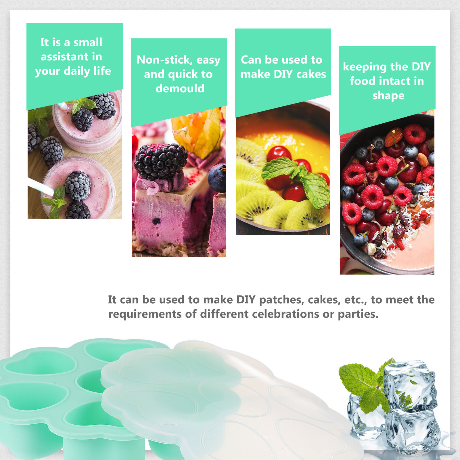 Herzförmige Silikon-Lebensmitt – Baby Food Dessert Bewertung und Preis